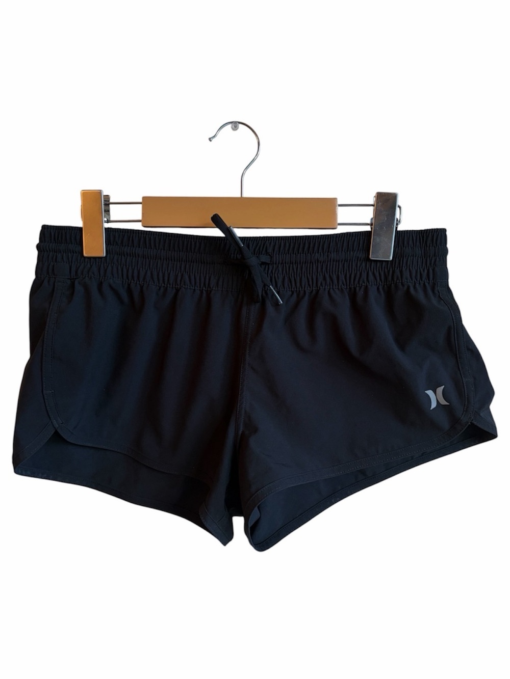 Hurley Black Athletic Running Shorts Drawstring Activewear Gym Lounge Athleisure